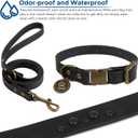 Wisedog Waterproof Dog Collar and Leash Set, Adjustable Puppy Collar with Cute Tag 4FT Dog Leash with Poop Bag for Small Dogs (S, Black)