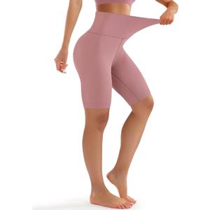 Laite Hebe Biker Shorts Women High Waisted Tummy Control- 5"/8"/Capri, Ultra-Comfort for Workouts, Yoga & Daily Wear (Pink, S)