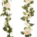 SUQ I OME 1 Pack of Artificial Rose Vine Flowers Plants Fake Flower Vine for Wedding Home Garden Craft Art Decor Valentine's Day Mother's Day Party Decoration,Champagne