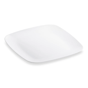White Plastic Plates - White Square Disposable Include 6 Pack 7.25inch Plates, Ideal for Party & Wedding