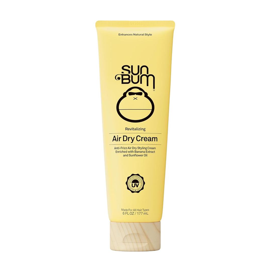 Sun Bum Revitalizing Air Dry Cream - Anti Frizz Styling Cream with Banana Extract and Sunflower Oil - Vegan - Without Parabens - UV Protecting - Helps Smooth and Enhance Natural Hair Texture - 6 fl oz