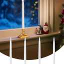SURAIELEC Battery Operated Window Candle with 6H Timer, 10.5'' Taper Xmas Window Candle, Clear White Flameless LED Candles, 1.7 Narrow Base, Gloss Gold, 4-Pack (Rechargeable Battery Not Compatible)