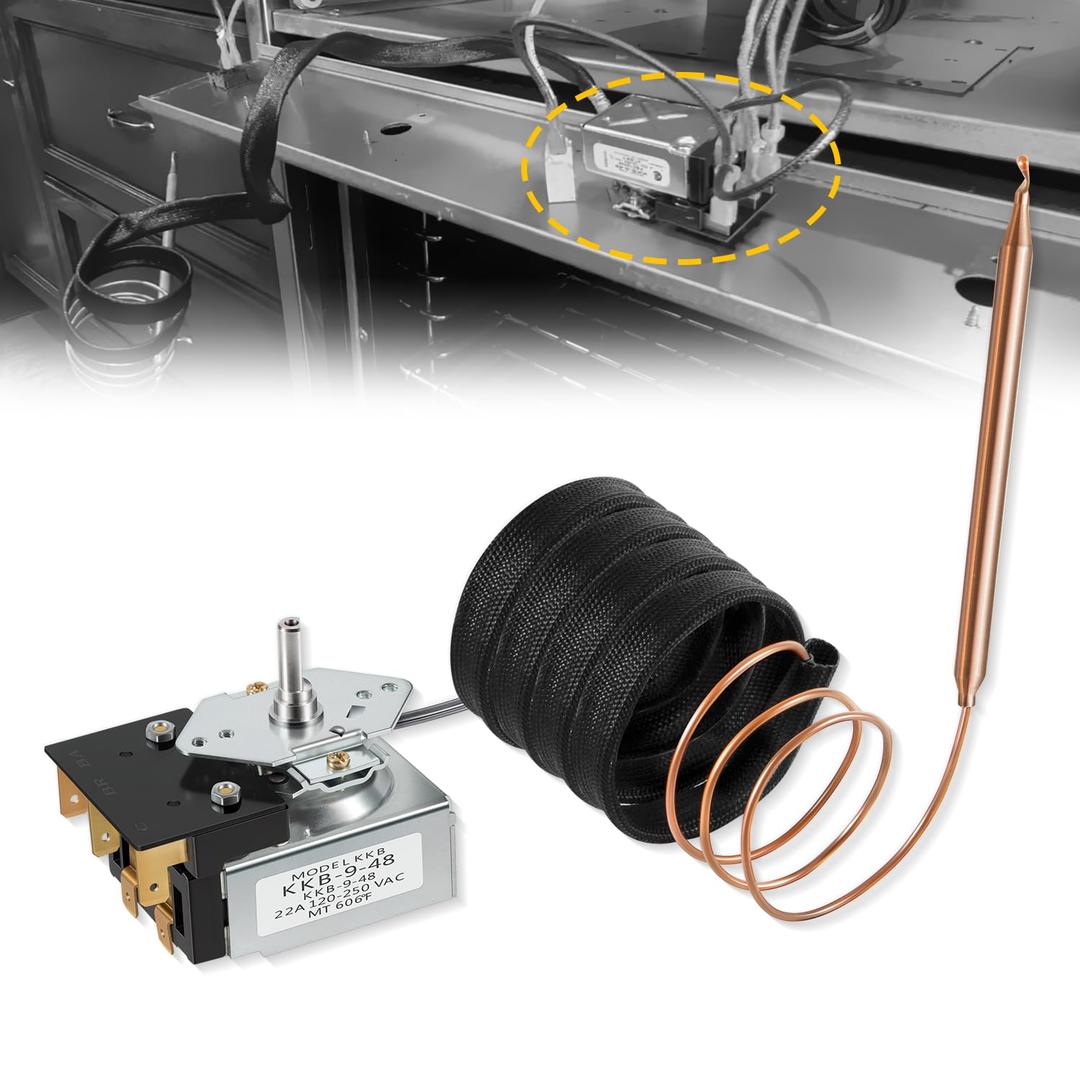 PB010036 Thermostat Bake/Broil Part, Replace for Viking Thermostat Fryer Bake Broil Part KKB-9-48, fit for Awoco, Viking Range Stove Oven (Max Temp 606, 22A 120-250 VAC)