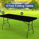 homing Spandex Elastic Tablecloth for 6 Foot Rectangle Tables, Stretch Fitted Picnic Table Cover, Washable Patio Table Cloth for Outdoor, Camping, Party (Black, 30" x 72")