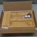 PEKER Bamboo Bathroom Organizer Countertop  Small Vanity Storage Shelf for Makeup, Perfume, Skincare  Natural Cosmetics Display Rack for Dresser, Sink, Kitchen  Natural