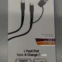 ZGear 6 Foot Flat Sync & Charge Cable For USB C To USB A