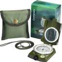 Military Lensatic Sighting Compass Survival with Carrying Bag, Compass for Hiking,Waterproof and Shakeproof, Army Green