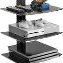 WALI Floating TV Shelf, 3 Tier Glass Projector Shelf for DVD Players, Routers, Game Consoles, Cable Boxes, Living Room Decor Accessories, Wall Mount Shelves Holds Up to 17.6lbs(CS303B), 3-Shelf, Black