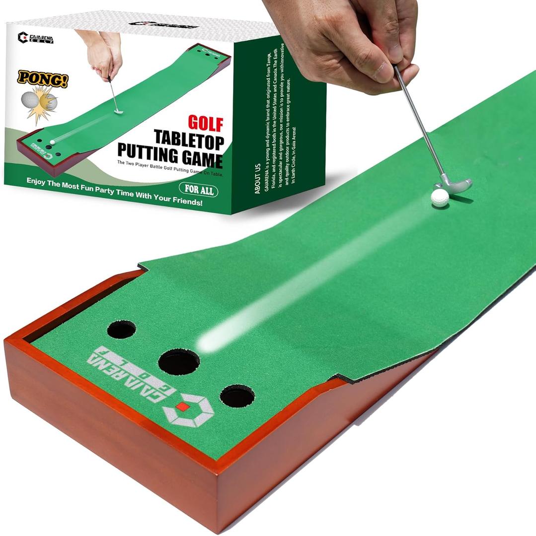 Golf Desktop Tabletop Putting Game Fun Office Desk Golf Christmas Stocking Stuffers, Golf Gift for Dad Husband Boyfriend Coworkers Executive Man Golfers Table Desk Top Golf Game for Adults