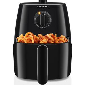 Chefman TurboFry 5-Quart Air Fryer, Integrated 60-Minute Timer for Healthy Cooking, Cook with 80% Less Oil, Adjustable Temperature Control, Nonstick Dishwasher-Safe Basket and Tray, Black