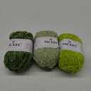 NICEEC 3 Skeins Soft Chenille Yarn Blanket Yarn for Knitting Fancy Yarn for Crochet Weaving DIY Craft Total Length 3×85m (3×93yds, 3×50g)_Green Series