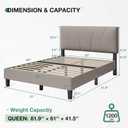 Novilla Queen Bed Frame with Headboard, Bed Frame Queen Size with Wood Slats Support,Linen Upholstered Adjustable Headboard, No Box Spring Needed, Heavy Duty Feet, Easy Assembly, Beige