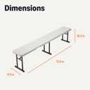 Amazon Basics 6ft Foldable Bench for Indoor & Outdoor Use with Carrying Handle, White