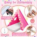 6 Pack Sleepovers Teepee Tent for Kids Bulk with Mattress Sheet Light,Natural Cotton Washable Indoor Play Tent for Birthday Slumber Party Girls Boys Pajama Movie Night Supplies(Rose Red), 61.81 x 25.98 x 7.09 inches
