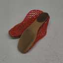 Red Jelly Mesh Ballet Flats for Women Adult Clear Hollow Jelly Sandals Beach Ballerina Jellies Shoes Size 8