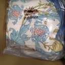 patdrea Pack of 2 Chair Cushions for Dining Chairs with Ruffled, Blue Floral Seat Cushion with Ties,Removable,Non Slip Chair Pads Decor for Bar Stool Cushions, Indoor Kitchen Chairs, 17.7"x17.7"