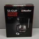 Mueller 12-Cup Drip Coffee Maker - Borosilicate Carafe, Auto-Off, Reusable Filter, Anti-Drip, Keep-Warm Function, Clear Water Level Window Coffee Machine, Kitchen Essentials & Accessories (Black)