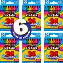 Cra-Z-Art Washable Crayons, Bulk Pack, 24 Count, 6 Packs of Crayons, Bulk School Supplies for Classroom, Back to School Essentials