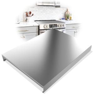 Stainless Steel Gas Stove Top Cover, Multi-functional Noodle Board, Cooktop Cover for Expanding Kitchen Space, Robust and Durable, 30"x 22"x2.7", Silver, 21.6"L x 2.6"W
