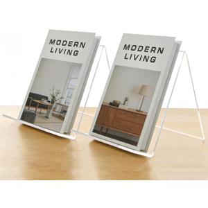 Clear Acrylic Book Stand 8.5 x 11 Inch Display Holder for Cookbook, Tablet, Magazine, Photo, Plate Transparent Easel for Home, Kitchen, Office (2 Pack)