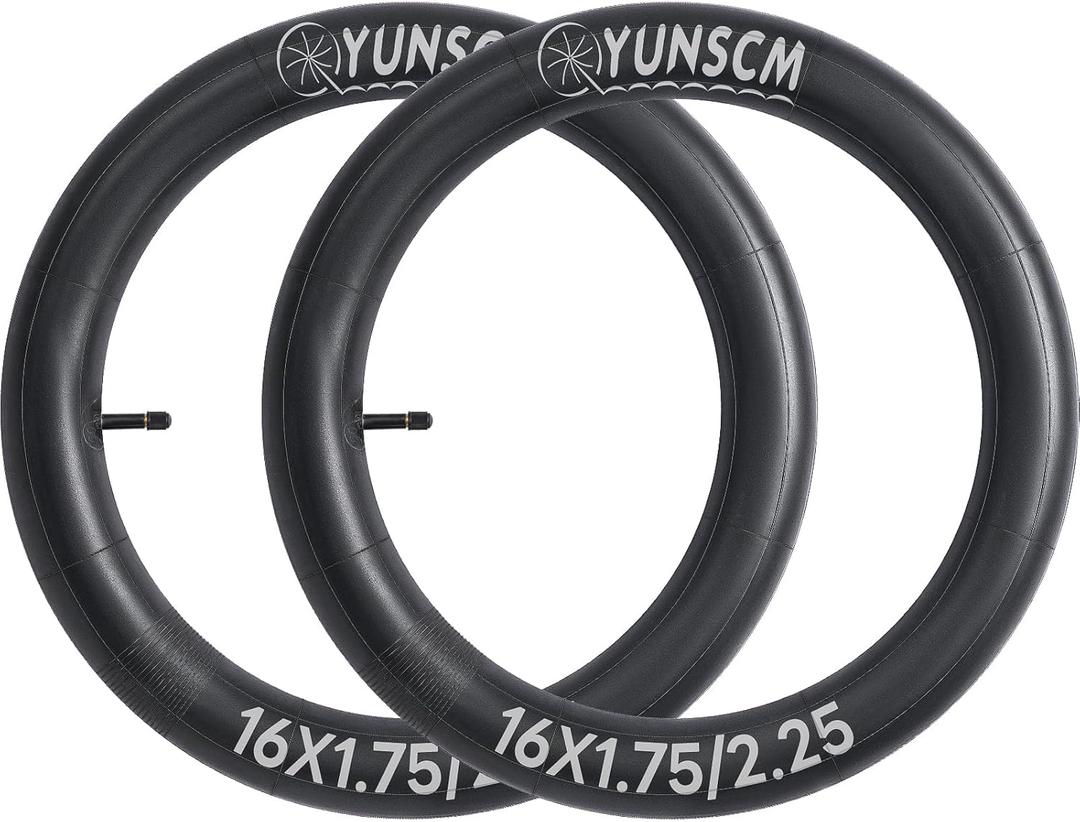 16" Heavy Duty Bike Tubes 16x1.75 16x1.95 16x2.10 16x2.125 AV Schrader Valve 45/57-305 Bicycle Tubes Compatible with 16 X 1.75/2.25 Bike Tire Tubes 2-PCS