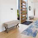 ShadesU Easy Clean Abstract Design Non-Slip Hallway Runner Rug Carpet Low-Pile 0,3" Non Slip Backed (Blue Color, 31inch Wide x 5ft Length)