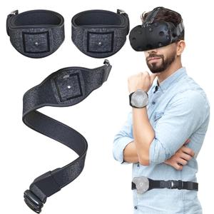 Skywin VR Tracker Belt and Strap Bundle for HTC Vive System Pucks - Adjustable Hand Straps Waist Full-Body Tracking in Virtual Reality (1 Belt 2 Straps) (Trackers Not Included) (1 Belt 2 Hand Strap, Belt & Hand Strap)