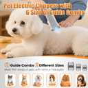 AIRROBO Dog Grooming Vacuum and Kit with Clipper Nail Trimmer Grinder, 12000Pa Pet Vacuum for Shedding Grooming, 2L Large Capacity Dog Hair Vacuum with 8 Pet Grooming Tools, PG100 Plus (Light Gray-8-in-1)