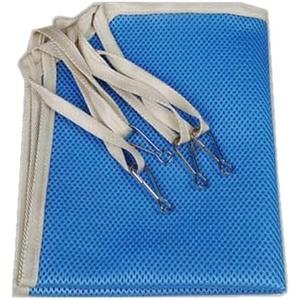 Mesh Sandwich Hammock Summer Breathable Pet Cat Hammock Household Iron Cage Cat Swing Pet Fun Home Supplies Seasons(Blue,L)