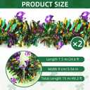 Mardi Gras Decorations 50 Feet Gold Green Purple Garland Mardi Gras Christmas Tree Tinsel Metallic Twisted Hanging Garland for Mardi Gras Oktoberfest Birthday Party Decoration