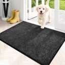 PURRUGS Dirt Trapping Door Mat 24" x 35.5", Non-Slip Machine Washable Entryway Rug, Dog Doormat, Indoor Front Door Mat, Super Absorbent Entry Rug for Muddy Shoes & Paws, Charcoal