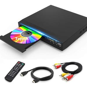 HD DVD Player, CD Players for Home, DVD Players for TV, HDMI and RCA Cable Included, Up-Convert to HD 1080p, All Region, Breakpoint Memory, Built-in PAL/NTSC, USB 2.0, Tojock