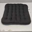 BUYUE Good Support Office Chair Cushion Padded, Soft Velvet Comfortable Non-Slip Seat Cushion for Computer Desk Kitchen Chair (1 Count, Black)