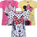 Disney Girls' 3 Pack Minnie Mouse T-Shirts (4)