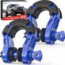 Nilight 2 Pack 3/4" Mega D-Ring Shackle with 7/8" Screw Pin 68,000LBS Break Strength, Heavy Duty Off Road Recovery Shackle for Use with Tow Strap, Winch, Off-Road Jeep Truck Vehicle, Blue