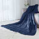 ALANSMA Reversible Weighted Blanket for All Season, Luxury Velvet, Warm and Cool, Adult 5Lb Blue Weighted Blanket, Enjoy Sleeping Anywhere (Blue,36"x48" 5lbs)