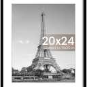 upsimples 20x24 Picture Frame, Display Pictures 16x20 with Mat or 20 x 24 Without, Wall Hanging Poster Frames, Black, 1 Pack