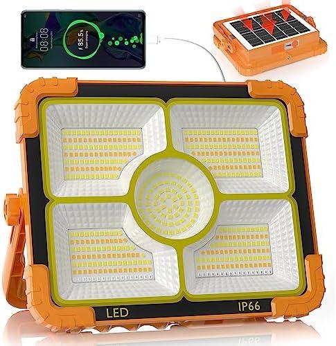 100W LED Solar Work Light, 466 LED 10000LM Magnetic Worklight with 5 Modes, 12000mAh Battary Rechargeable, IP66 Waterproof Portable Solar Outdoor Working Light for Emergency, Repair, Camping 100W LED Solar Work Light, 466 LED 10000LM Magnetic Worklight with 5 Modes, 12000mAh Battary Rechargeable, IP66 Waterproof Portable Solar Outdoor Working Light for Emergency, Repair, Camping