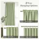 Full Blackout Sage Green Curtains 84 inches Long for Living Room, Black Out Linen Insulating Heat Light Blocking Curtains for Bedroom, 52x84 in Length, Sage Green