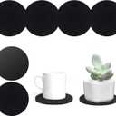 Plant Coaster Mat Reversible(Fabric/Leather),6Pcs Plant Coasters for House Plants Indoor & Outdoor,Household Products Absorbent/Waterproof(4inch)