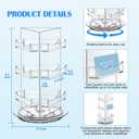 Sticker Display, Rotating Display Stand, Clear Business Card Holder, Acrylic 3 Tier Spinning Display Stand Holds 3.5" Greeting Gift Brochure Postcard for Office Home Desk Vendor Events Booth Supplies