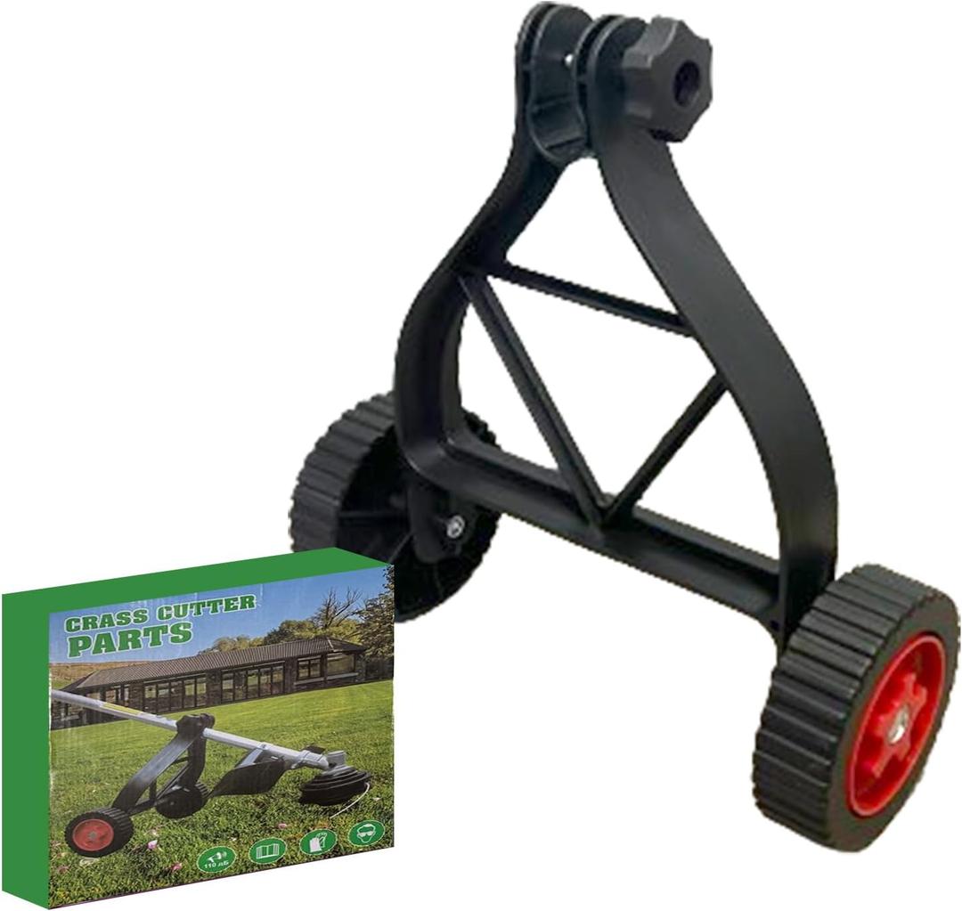 String Trimmer Wheel Attachment, Trimmer Support Wheels, Weed Eater Wheels, Lawn Mower Support Wheel Adjustable Weed Trimmer for Walk-Behind Brush Cutter