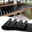 Muzata 4PCS 50FT Black Under Deck Drainage System Trough HDPE Waterproofing Membrane Fit for 16 Joist Spacing M081