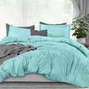 Utopia Bedding Duvet Cover King Size - 3 Piece with Zipper Closure - 1 Comforter Cover 104X90 Inches & 2 Pillow Shams 20X36 Inches (Spa Blue) Comforter Not Included