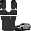 Auxko All Weather Floor Mats Cargo Mat for Jeep Grand Cherokee 5 Seats 2011-2021 & Grand Cherokee WK 2022 All Season TPE Accessories Guard Odorless Anti-Slip Floor Liners Trunk Mat