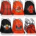 Grneric 18 Pcs Basketball Party Favor Bags Drawstring Bags Bulk Candy Goodie Bag Basketball Themed Presents for Sports Teams
