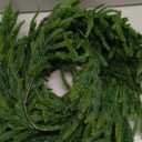 9 FT Real Touch Norfolk Pine Garland Green Artificial Christmas Garland Faux Greenery Garland for Holiday Fireplace Mantle Window Indoor Outdoor Decor, Winter Christmas Decorations, 1 Pcs