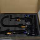 Bathroom Faucets for Sink 3 Hole, Hurran Matte Black Bathroom Sink Faucet with Pop-up Drain and Supply Lines, Stainless Steel Lead-Free Widespread Faucet for Vanity RV Farmhouse Sink (8 Inch)