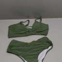 SOLY HUX Women's Two Piece Swimsuit Twist Front High Waisted Bikini Sets Bathing Suits (X-Large, Pure Olive Green)