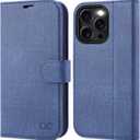 OCASE Compatible with iPhone 16 Pro Wallet Case, PU Leather Flip Folio Case with Card Holders RFID Blocking Kickstand [Shockproof TPU Inner Shell] Phone Cover 6.3 Inch 2024, Denim Blue